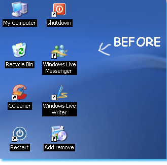 Desktop Icons Before