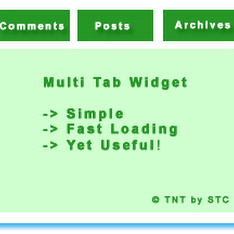 Multi Tab Widget For Blogger/Blogspot Blogs -Updated