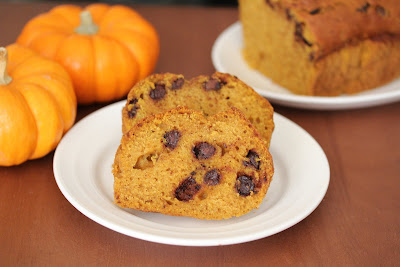 slices of Chocolate chip pumpkin bread