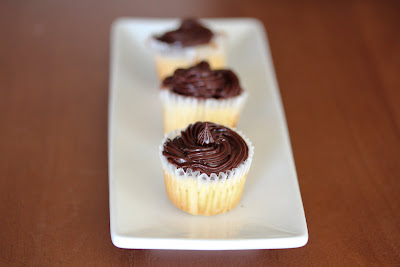 Mini vanilla bean cupcakes on a plate