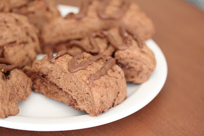 close-up photo of a nutella scone