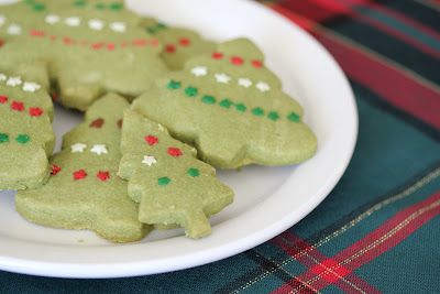 close-up photo of a plate of Green Tea Shortbread Cookies