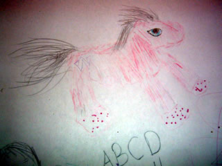 Drawing of a Webkinz Pink Pegasus