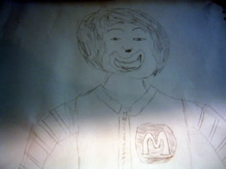 Sketch of Ronald McDonald