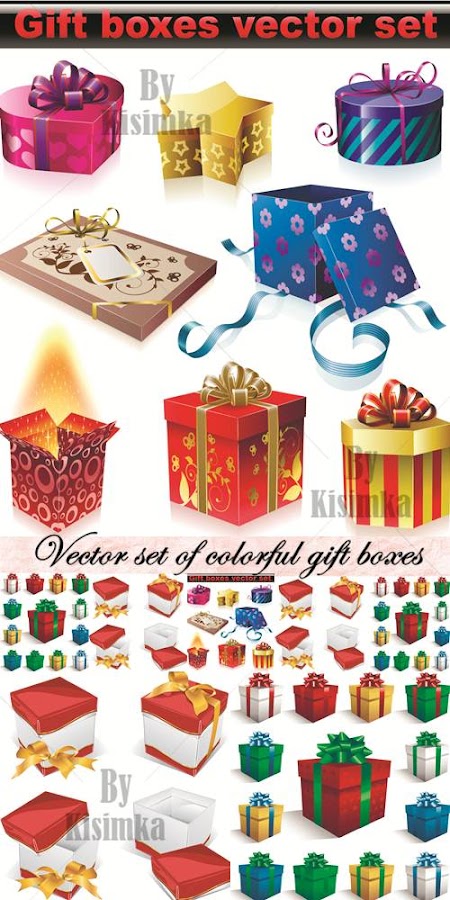 Vector set of colorful gift boxes