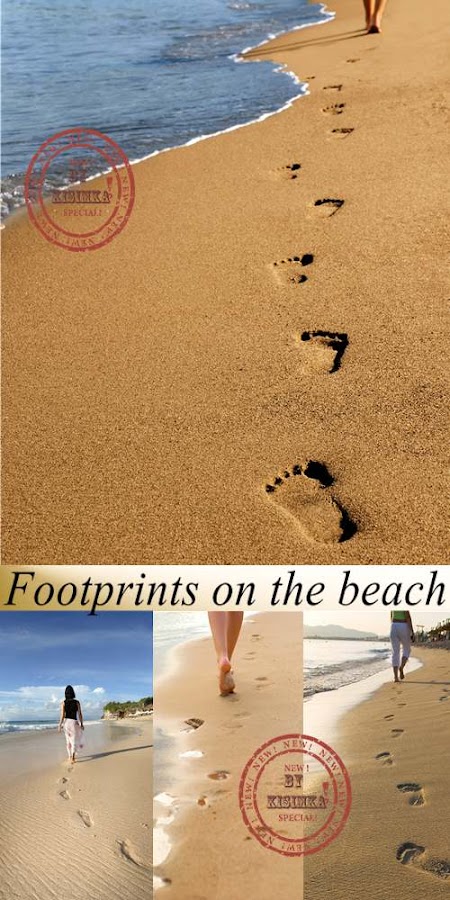 Stock Photo: Footprints on the beach