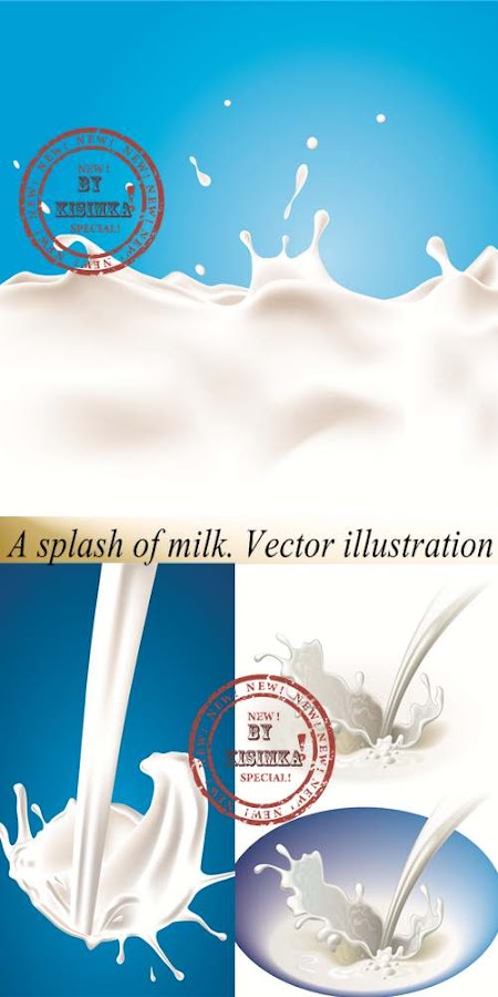 Stock: A splash of milk. Vector illustration