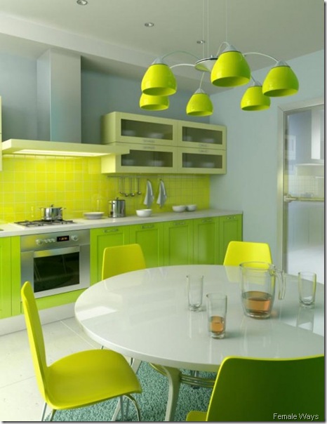 Bright-Green-Kitchen-Design female ways