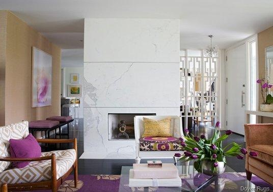 [angie-hranowsky-living-room-marble-modern-fireplace-center-purple-accents-accessories-pillow-rug-white-geometric-screen dover rugs[1].jpg]