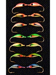 14*MOON GLOW*ICE FISHING JIGS* SIZE #10 HOOK*HAND MADE