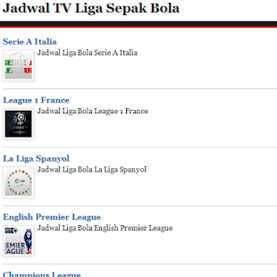 Jadwal TV Liga Bola Lengkap Screenshots 3