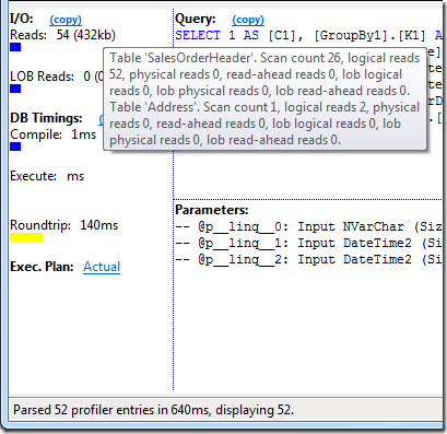 Sample Query #1 I/O after adding indexes
