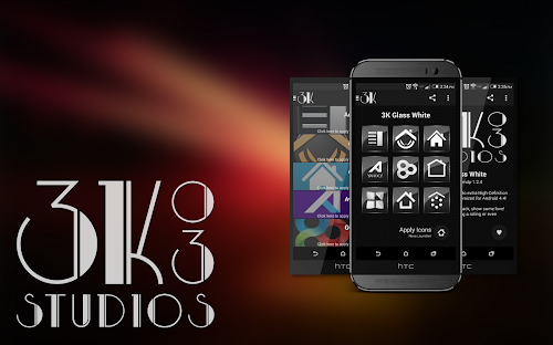 Android application 3K SQR Glass - White Icon Pack screenshort