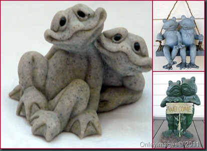 frog couple collage