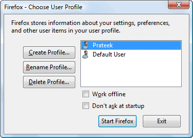 Firefox Profile Manager