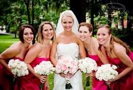 hot pink bridesmaid dresses