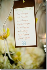wedding table card names