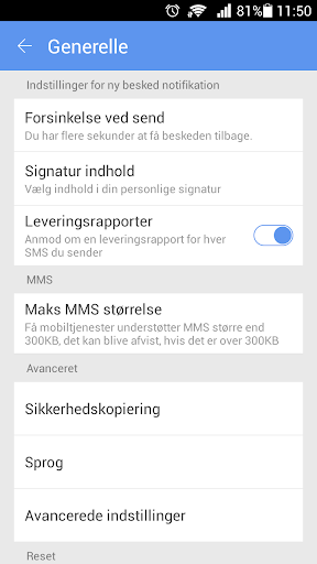 GO SMS Pro Denmark language