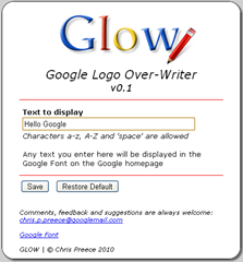 Glow Gogole Logo Over -writer