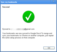 bookmarks synced to Google account