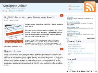 Wordpress Admin模板