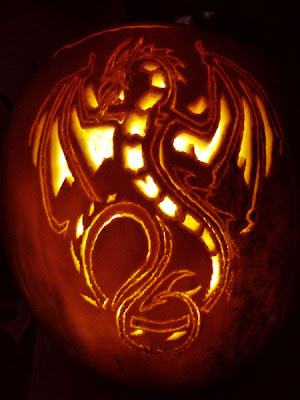 Free Pr
intable Welsh Pumpkin Stencils for Halloween - Dragon
