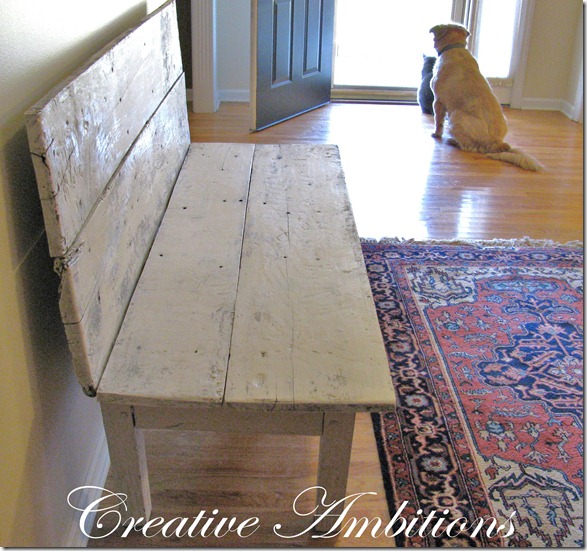 CREATIVE AMBITIONS: My New Old White Farm Table Bench