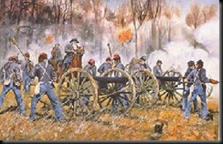 Painting of Ruggles Battery in action