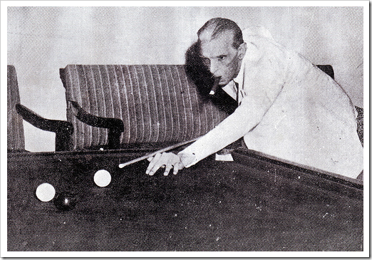Mr Jinnah relaxing at billiards