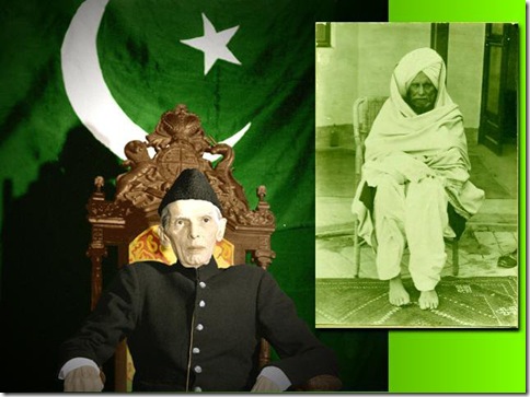 Quaid e Azam (left), Syed Jama'at Ali Shah (right) [May Allah Be Pleased with them Both]