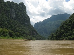 Boat ride down Nam Ou from Muang Khoua to Muang Ngoi, Laos