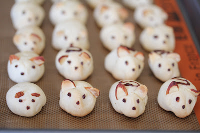photo of mice cookies on a baking sheet