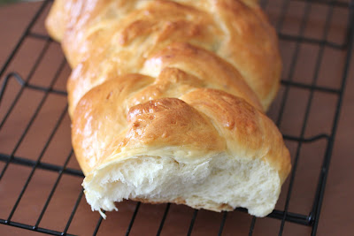 close-up photo of braided milk bread