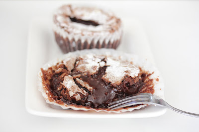 close-up photo of a chocolate lava cake