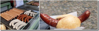 hot dog al mercato di munsterplatz a Friburgo