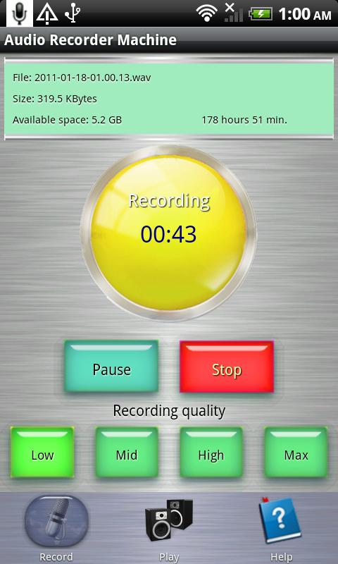 Audio Recorder Machine Screen 3