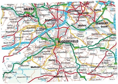 Huddersfield England map