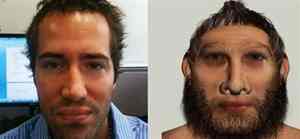 TechNewsDaily writer Adam Hadhazy tried out the MEanderthal app, revealing the caveman within. Can you tell which is which? 
