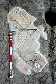 The marble floor of Villa Magna's winery