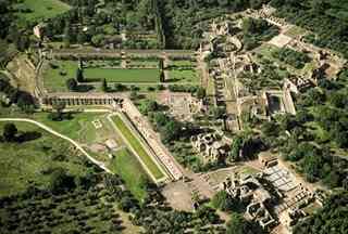 An aerial view of Villa Adriana