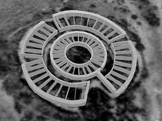 The ancient Ural fortress Arkaim located in the Chelyabinsk region