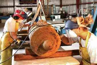 After more than a year in a desalting tank, researchers were able to expose the cannon to air to examine it. Archaeologists have already located 25 cannons at the wreck site