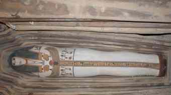 A painted sarcophagus discovered at Lahoun in Fayoum