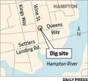 Location of the Hampton dig site.