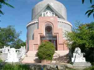 A view of the house displaying antiques of the Oc Eo culture at Ba The Mountain in An Giang Province.