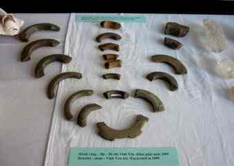 Stone-made jewelry excavated from the Vinh Yen archaeological site.