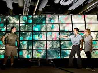 The HIPerSpace (Highly Interactive Parallelised Display Space) wall