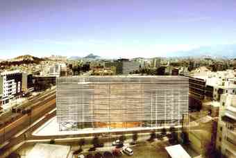 The Centre is housed in a striking, minimalist building of glass and white marble designed by the French firm Architecture-Studio. Photo: Onassis Cultural Centre-Athens.