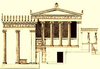 Elevation of the west face of the Erechtheion