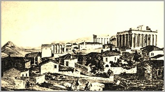 The Turkish residential quarter on the Acropolis in the early nineteenth century